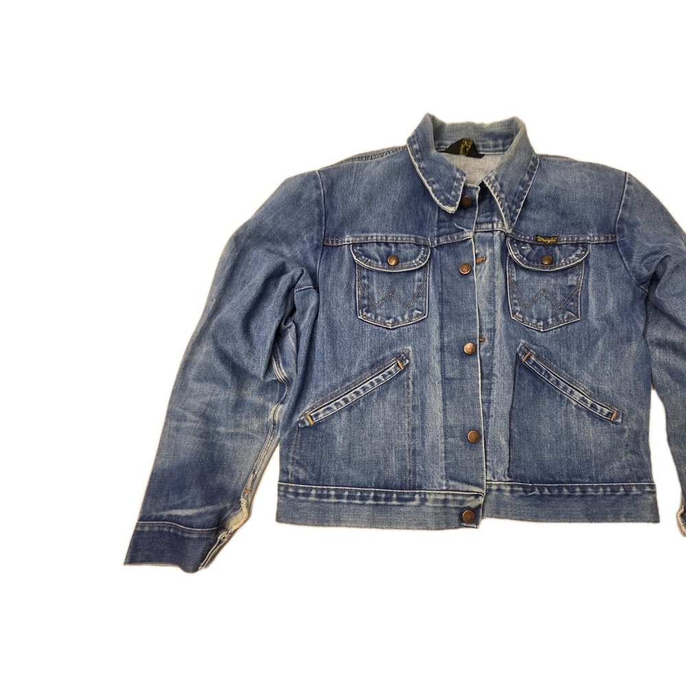 Vintage Wrangler Blue Jean Denim Womens Jacket Beautiful Fade/Wash - Picture 8 of 16